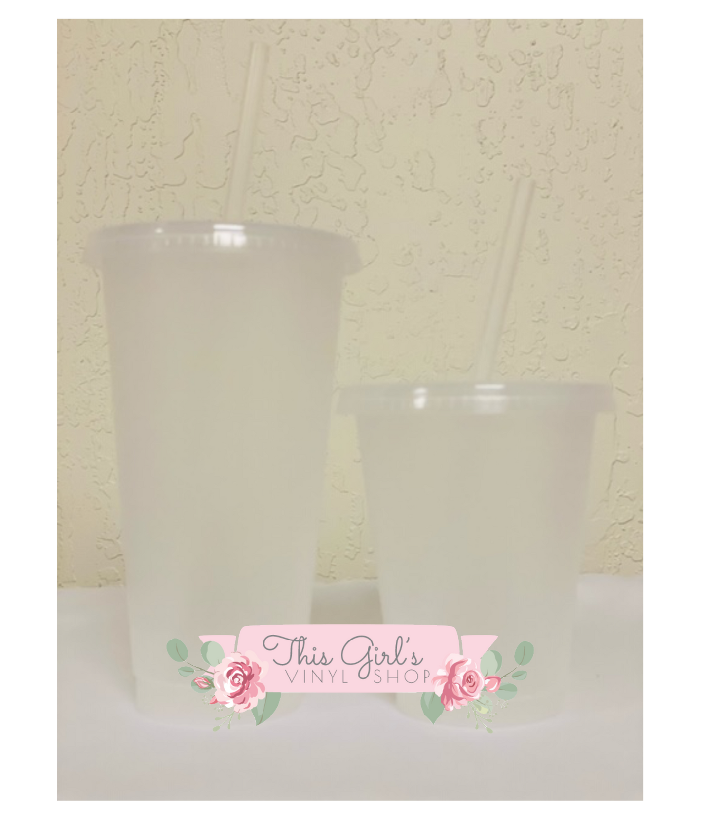 Glitter Cups (Frosted Clear) | This Girls Vinyl Shop