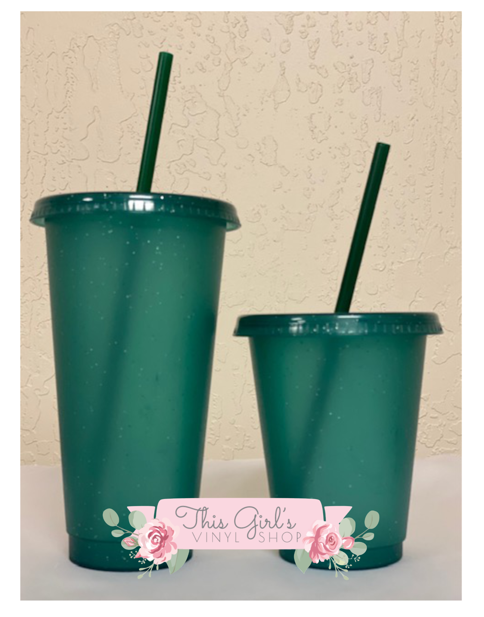 Glitter Cups (Dark Green) | This Girls Vinyl Shop