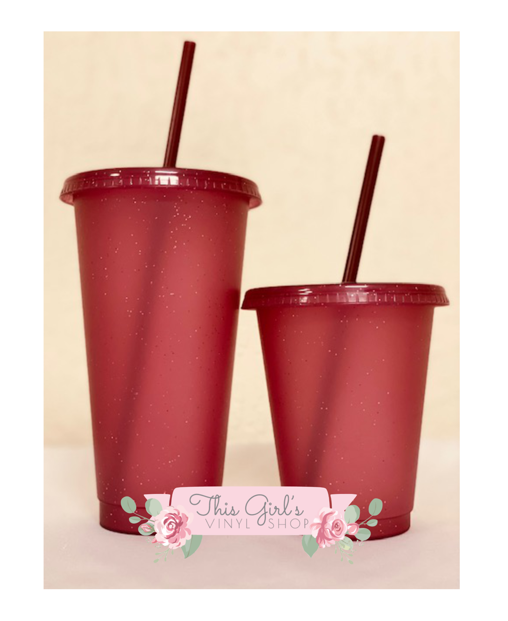 Glitter Cups (Maroon) | This Girls Vinyl Shop