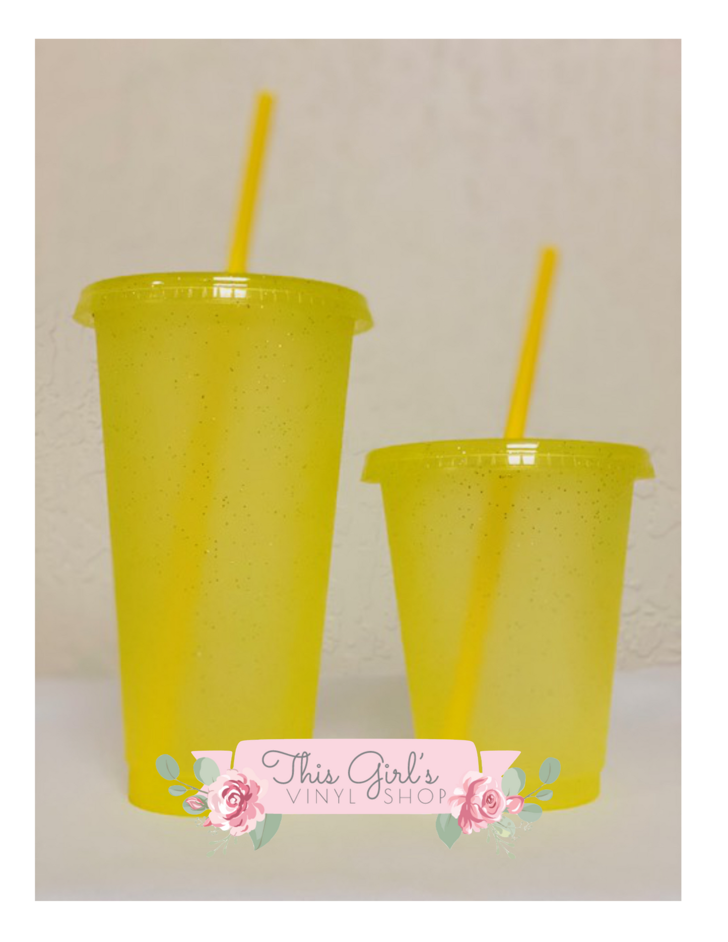 Glitter Cups (Yellow) | This Girls Vinyl Shop