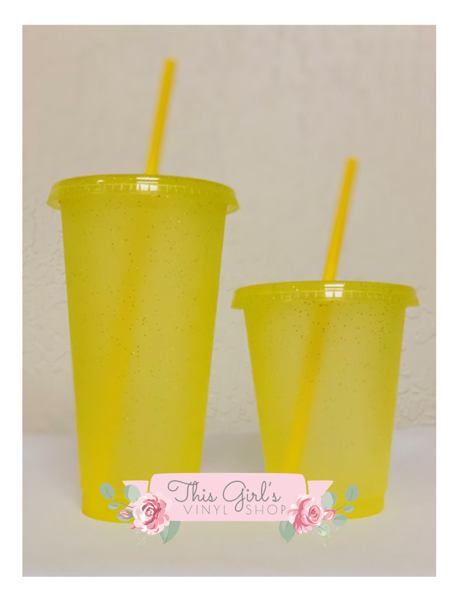 Glitter Cups (Yellow) | This Girls Vinyl Shop