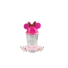 Load image into Gallery viewer, Mouse Ear Pink with Red Bow Tumbler | This Girls Vinyl Shop
