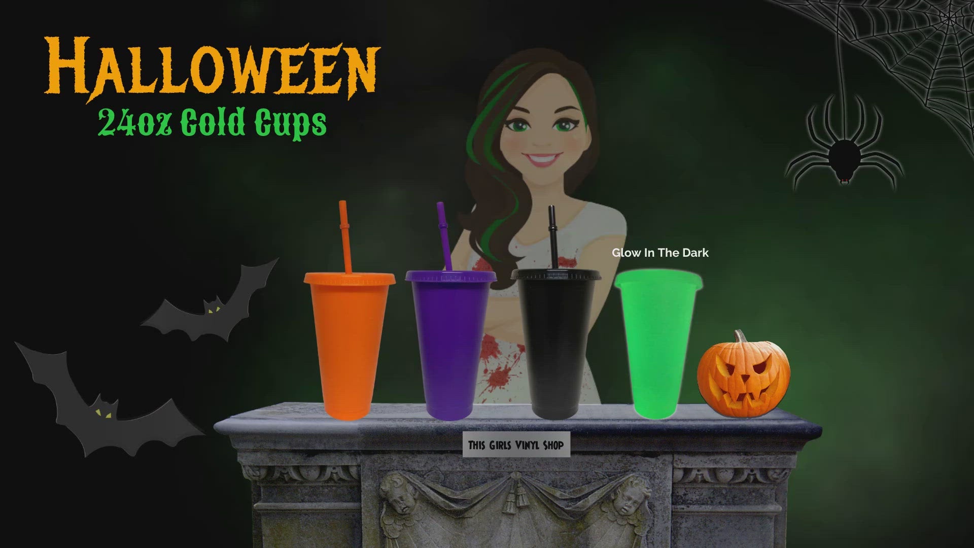 24oz Halloween Cold Cups – This Girls Vinyl Shop